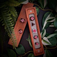 Thumbnail for Red Enamel in Silver Metal - 7pcs RPG Dice Set
