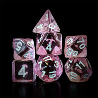 Thumbnail for Clear Pink Acrylic - 7pcs RPG Full Dice Set Dark Stack