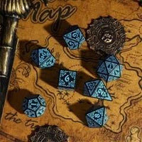 Thumbnail for Blue Celtic Knot on Black Acrylic - 7pcs RPG Full Dice Set