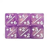 Thumbnail for 6pcs D6 16mm Dice Acrylic Counter White Font Pink Purple