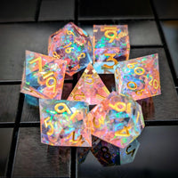 Thumbnail for Candy in Blue & Pink Sharp Resin - 7pcs RPG Dice Set