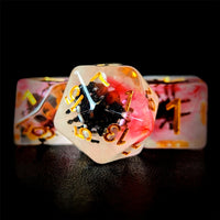 Thumbnail for Black Spider in Pink & Clear Resin - 7pcs RPG Full Dice Set