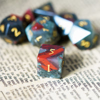 Thumbnail for Grey Bloodstone Gemstone - 7pcs RPG Dice Set