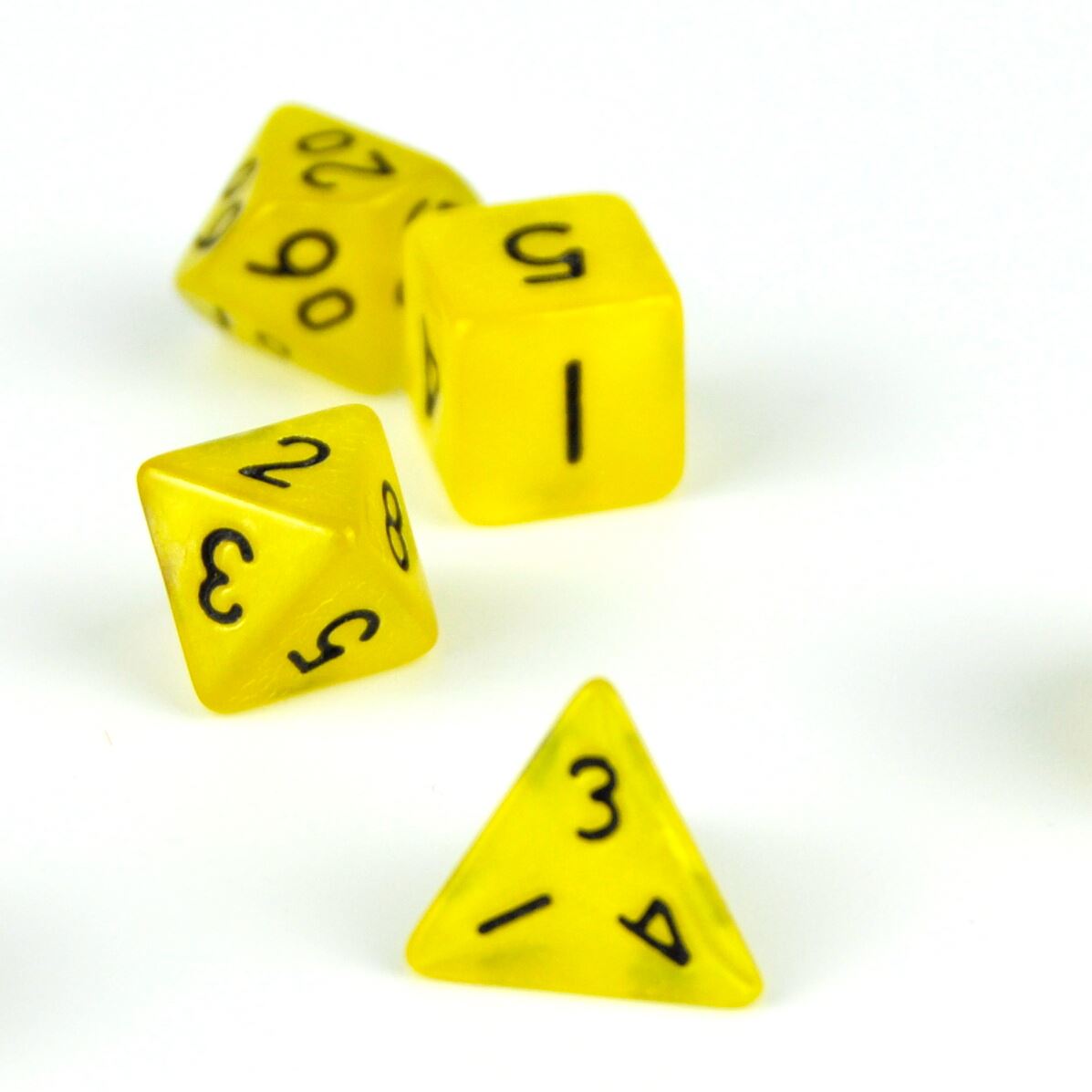 Silk Yellow Acrylic - 7pcs RPG Mini Dice Set