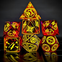 Thumbnail for 7pcs Dice Sharp Candy Pirate Pattern Yellow Font Red