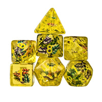 Thumbnail for Leaves in Clear & Yellow Resin - 7pcs RPG Full Dice Set