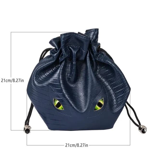 Eyes on Dark Blue PU Leather - Storage Bag