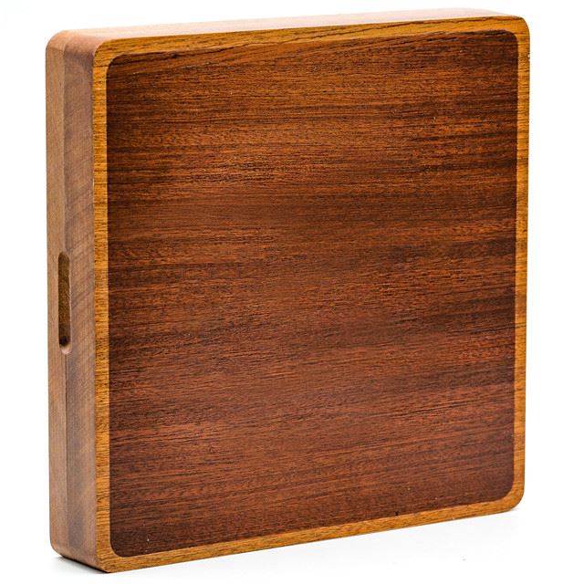 Dice Storage Wooden Sapele Square Magnetic Brown Plain