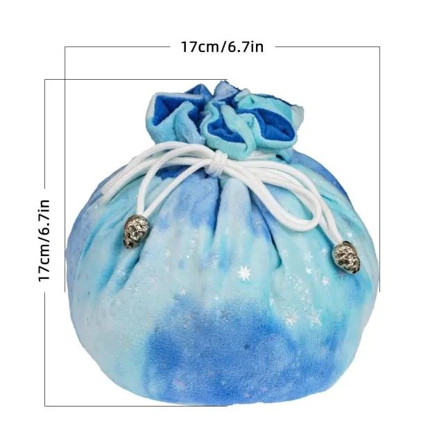 Star on White & Blue Bag with Compartments - Soft Dice Storage