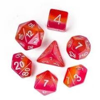Thumbnail for 7pcs Dice Resin Layer Silver Font Lesbian Red Yellow Pink