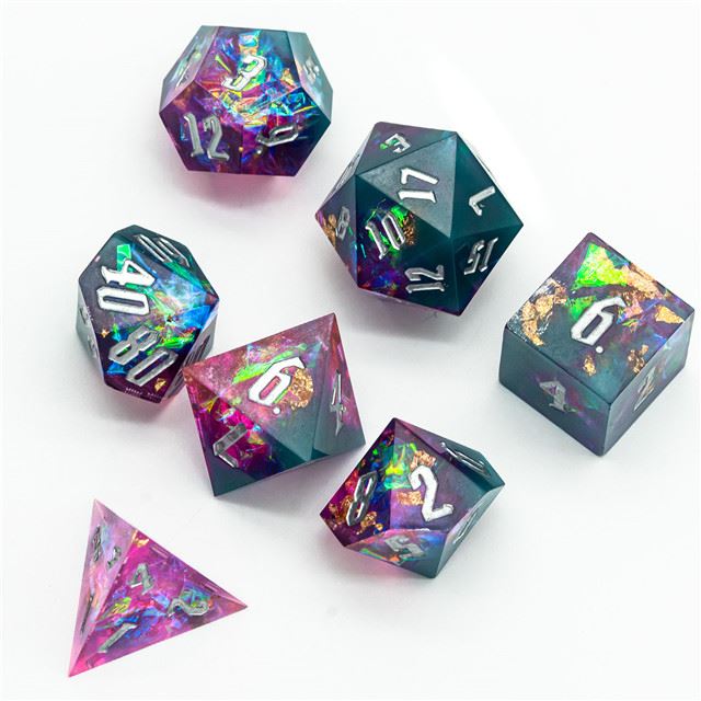 Candy in Pink & Blue Sharp Resin - 7pcs RPG Dice Set