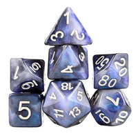 Thumbnail for Glitter in Blue & Black Resin - 7pcs RPG Full Dice Set