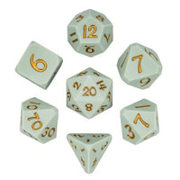 Thumbnail for Gold on Solid Green Silicone - 7pcs RPG Full Dice Set