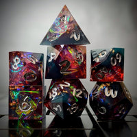Thumbnail for Candy in Pink & Blue Sharp Resin - 7pcs RPG Dice Set