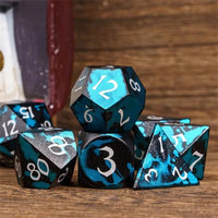 Thumbnail for 7pcs RPG Dice Set - Blue & Black Anodized Aluminium