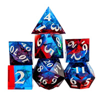 Thumbnail for 7pcs Dice Sharp Candy White Font Red Blue