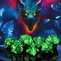 Thumbnail for 7pcs Dice Metal Dragon Head Green