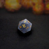 Thumbnail for Grey Cat Eye Gemstone - 7pcs RPG Dice Set