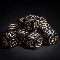 Thumbnail for 6pcs D6 16mm Dice Acrylic Gold Font Shield Black