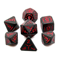 Thumbnail for Red Sword in Black Metal - 7pcs RPG Dice Set