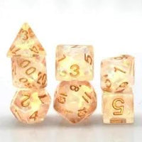Thumbnail for 7pcs Dice Resin Filled Gold Font Foil Clear