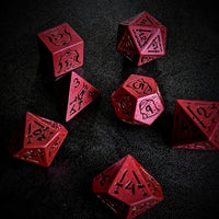 Thumbnail for 7pcs RPG Full Dice Set - Black Pattern on Pink Resin