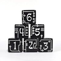 Thumbnail for 30pcs D6 16mm Dice Acrylic Circuit White Font Black