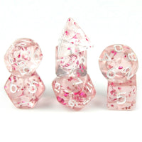 Thumbnail for Glitter in Clear & Pink Acrylic - 7pcs RPG Mini Dice Set