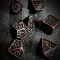 Thumbnail for Copper Metal with Dragon Font - 7pcs RPG Dice Set