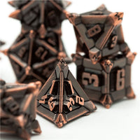 Thumbnail for 7pcs RPG Dice Set - Spiky Copper Metal