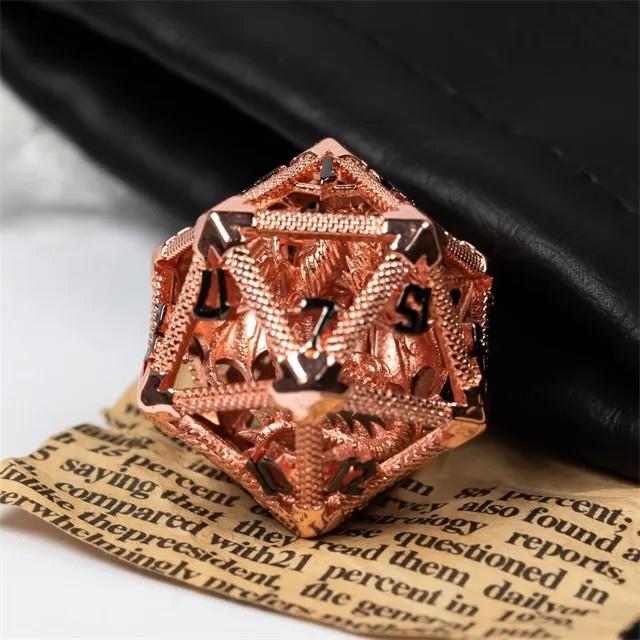 Dragon in Copper Metal - Hollow D20 RPG Dice