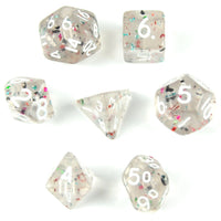 Thumbnail for Glitter in Clear Acrylic - 7pcs RPG Mini Dice Set