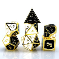 Thumbnail for 7pcs Dice Metal Enamel Gold Black White