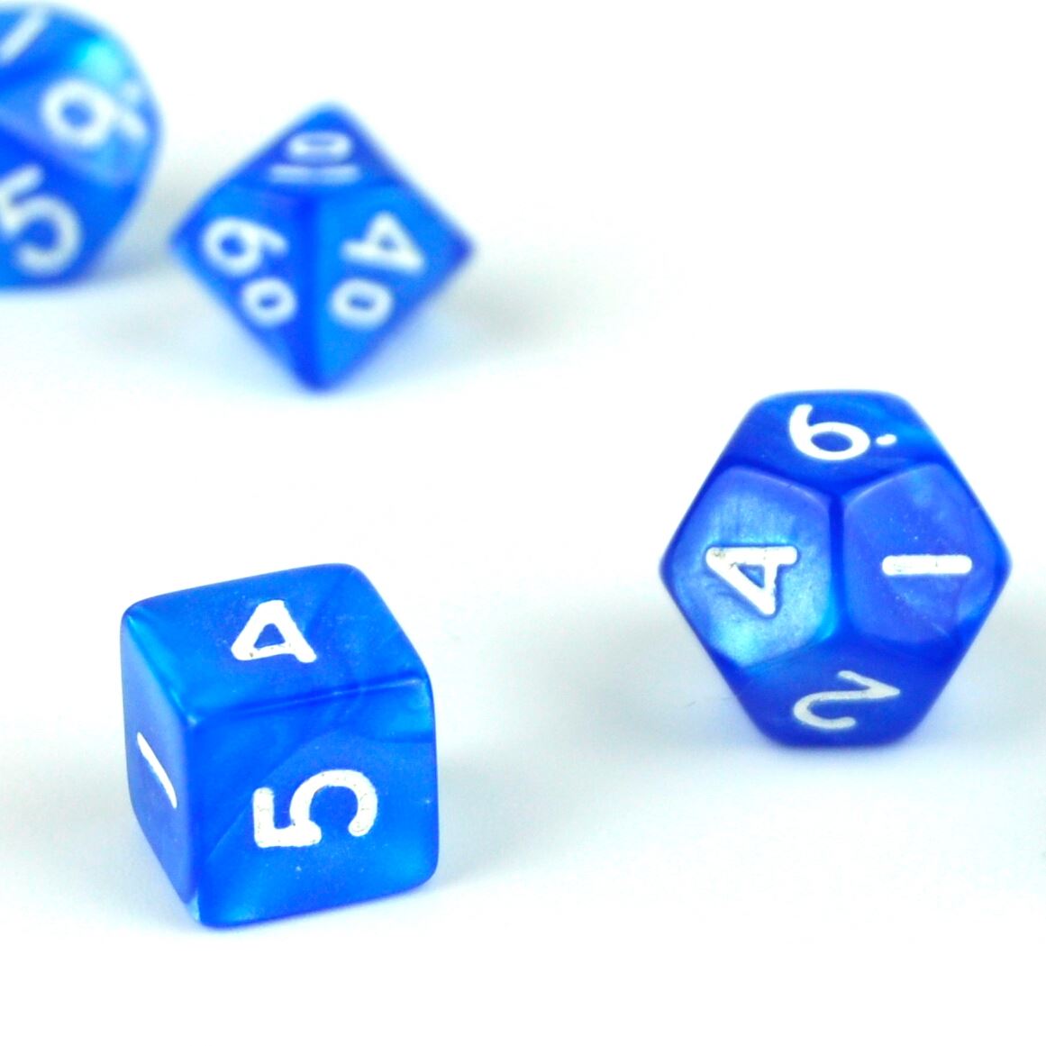 Silk Blue Acrylic - 7pcs RPG Mini Dice Set