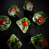 Thumbnail for Red Mushroom in Clear Resin - 7pcs RPG Full Dice Set