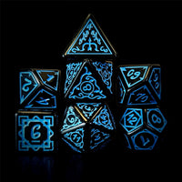 Thumbnail for Blue Vines on Black Acrylic - 7pcs RPG Full Dice Set Dark Stack