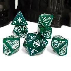 7pcs Dice Acrylic Pattern Christmas White Font Green