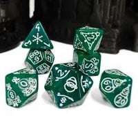 Thumbnail for 7pcs Dice Acrylic Pattern Christmas White Font Green