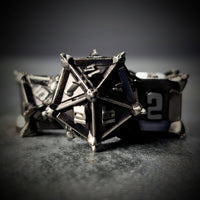 Thumbnail for 7pcs RPG Dice Set - Spiky Silver Metal
