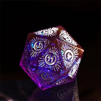 Thumbnail for Moon on Purple with White Swirl Sharp Resin - 7pcs RPG Dice Set