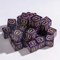Thumbnail for 6pcs D6 16mm Dice Acrylic Gold Font Shield Black
