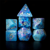 Thumbnail for Butterfly in Blue Resin - 7pcs RPG Full Dice Set