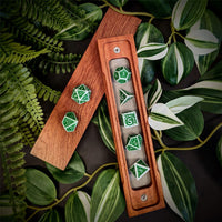 Thumbnail for Green Vines on White Acrylic - 7pcs RPG Full Dice Set