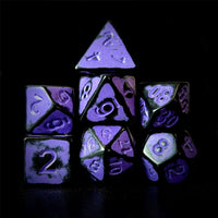 Thumbnail for Washed Lilac on Black Acrylic - 7pcs RPG Full Dice Set