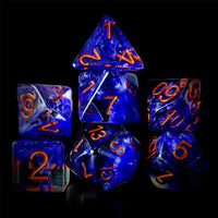 Thumbnail for Purple Swirl in Clear Resin - 7pcs RPG Full Dice Set