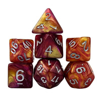 Thumbnail for Glitter in Pink & Yellow Acrylic - 7pcs RPG Full Dice Set