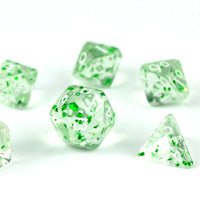 Thumbnail for Glitter in Clear & Green Acrylic - 7pcs RPG Mini Dice Set