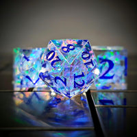 Thumbnail for 7pcs Dice Sharp Candy Blue Font Blue Clear