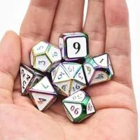 Thumbnail for Forest Green in Rainbow Metal - 7pcs RPG Dice Set