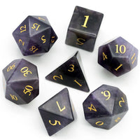 Thumbnail for Purple Amethyst Gemstone - 7pcs RPG Dice Set